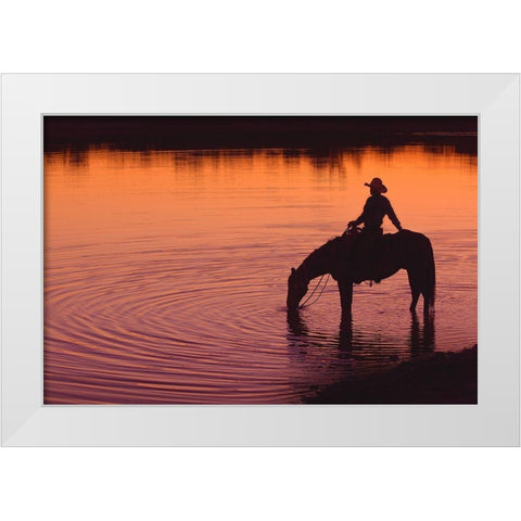 Texas Sunset White Modern Wood Framed Art Print by Dawson, Robert