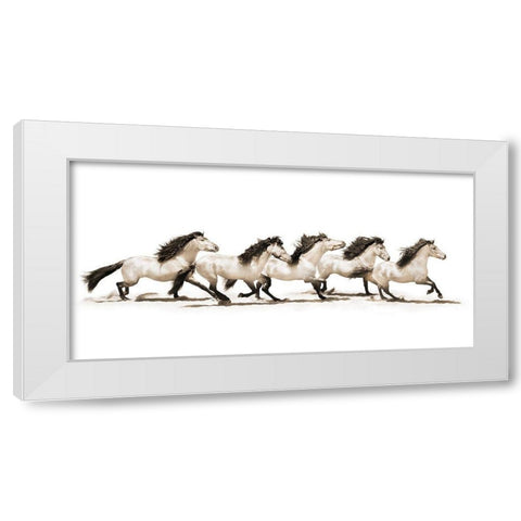 The Buckskins White Modern Wood Framed Art Print by Dawson, Robert