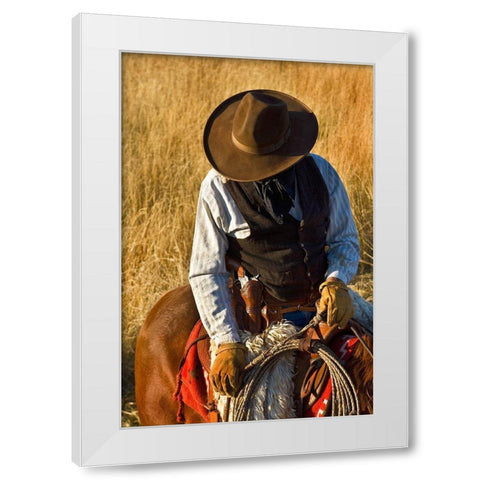 The Plains Drifter White Modern Wood Framed Art Print by Dawson, Robert