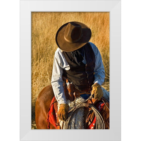 The Plains Drifter White Modern Wood Framed Art Print by Dawson, Robert