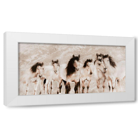 The Tribe ~ Sepia White Modern Wood Framed Art Print by Dawson, Robert