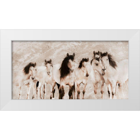 The Tribe ~ Sepia White Modern Wood Framed Art Print by Dawson, Robert