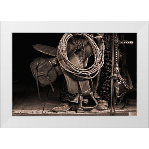 Waiting for A Ride White Modern Wood Framed Art Print by Dawson, Robert