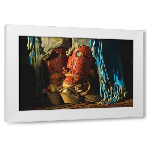 Work Boots White Modern Wood Framed Art Print by Dawson, Robert