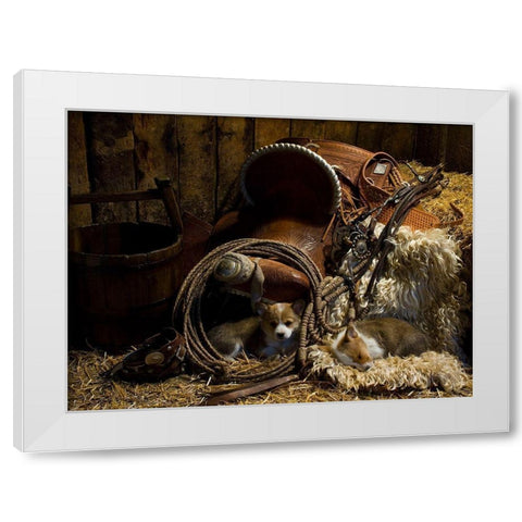 Waiting for the Boss White Modern Wood Framed Art Print by Dawson, Robert