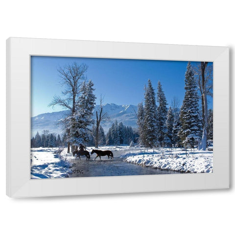 Winter In the Wallowa White Modern Wood Framed Art Print by Dawson, Robert