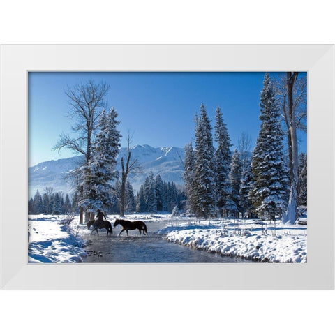 Winter In the Wallowa White Modern Wood Framed Art Print by Dawson, Robert