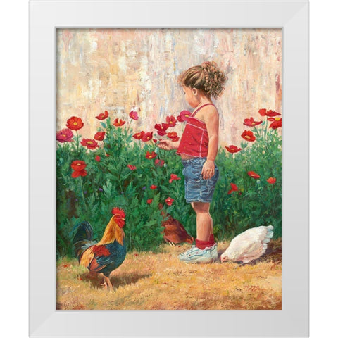 Country Girl White Modern Wood Framed Art Print by Dudley, June