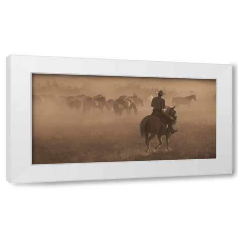 Changing Pastures White Modern Wood Framed Art Print by Dawson, Robert