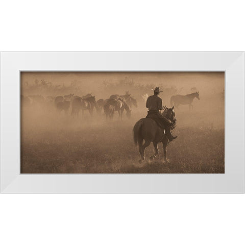 Changing Pastures White Modern Wood Framed Art Print by Dawson, Robert
