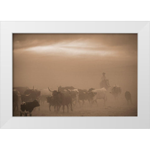 Caught In A Dust Storm White Modern Wood Framed Art Print by Dawson, Robert