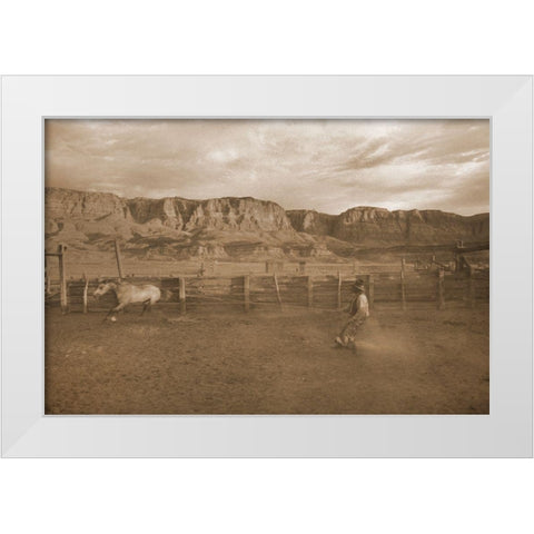 First Day At School White Modern Wood Framed Art Print by Dawson, Robert