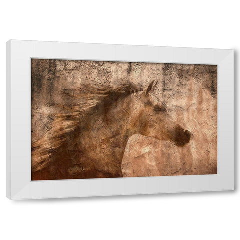 The Arab Prancer White Modern Wood Framed Art Print by Dawson, Robert