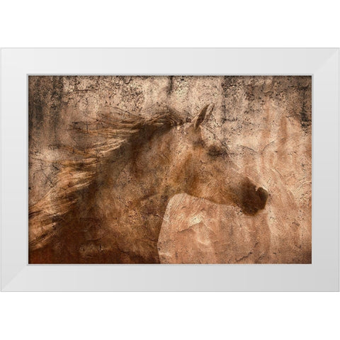 The Arab Prancer White Modern Wood Framed Art Print by Dawson, Robert