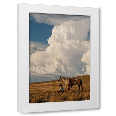 Thunder On the Prairie White Modern Wood Framed Art Print by Dawson, Robert