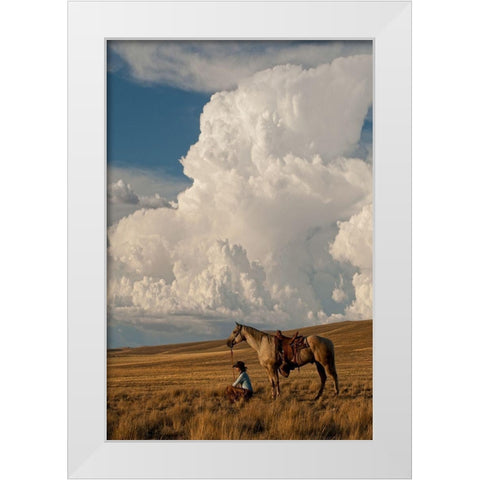 Thunder On the Prairie White Modern Wood Framed Art Print by Dawson, Robert