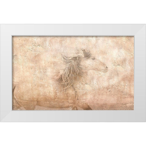 The Fresco Horse White Modern Wood Framed Art Print by Dawson, Robert