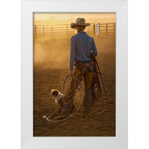 Waiting To Go For It White Modern Wood Framed Art Print by Dawson, Robert