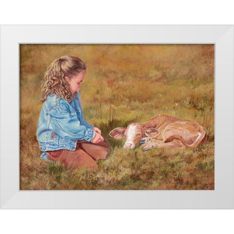 Getting To Know You White Modern Wood Framed Art Print by Dudley, June