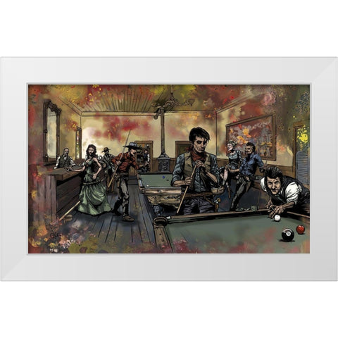 Pool Hall White Modern Wood Framed Art Print by Kuehl, Cody
