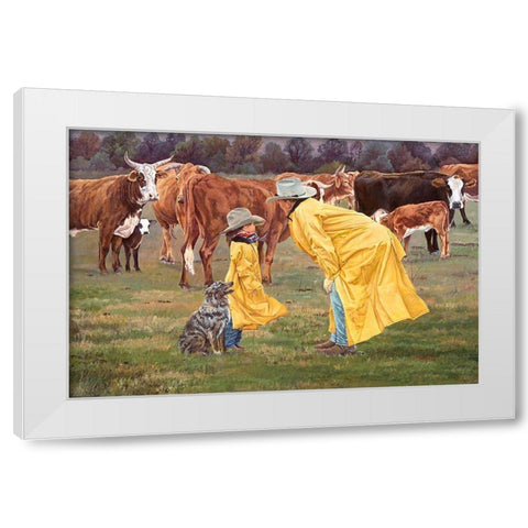 Game Plan White Modern Wood Framed Art Print by Dudley, June