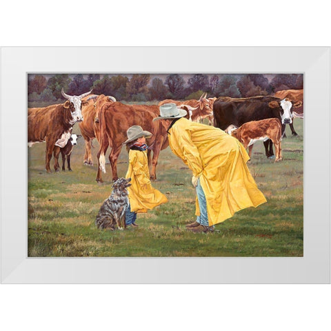Game Plan White Modern Wood Framed Art Print by Dudley, June