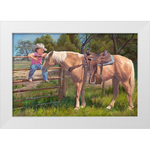 If Only I Could White Modern Wood Framed Art Print by Dudley, June