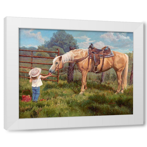 An Apple A Day White Modern Wood Framed Art Print by Dudley, June