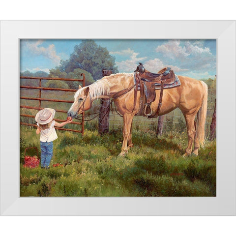 An Apple A Day White Modern Wood Framed Art Print by Dudley, June