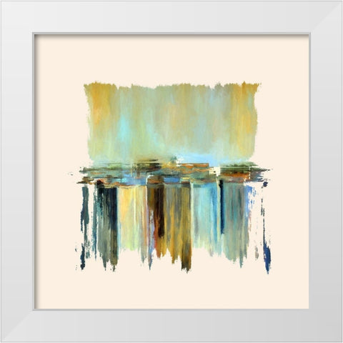 Street Shops White Modern Wood Framed Art Print by Bolokofsky, Ronald