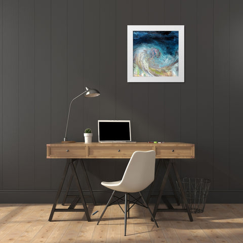 Above the Beach White Modern Wood Framed Art Print by Bolokofsky, Ronald