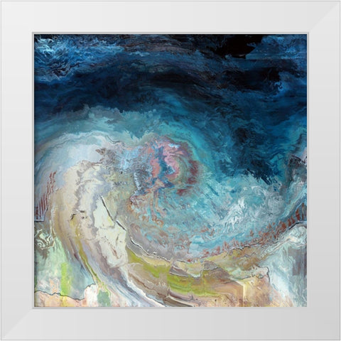 Above the Beach White Modern Wood Framed Art Print by Bolokofsky, Ronald