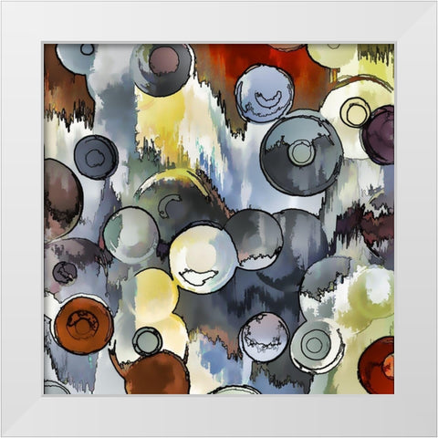 Bouncing Balls I White Modern Wood Framed Art Print by Bolokofsky, Ronald