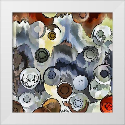Bouncing Balls II White Modern Wood Framed Art Print by Bolokofsky, Ronald
