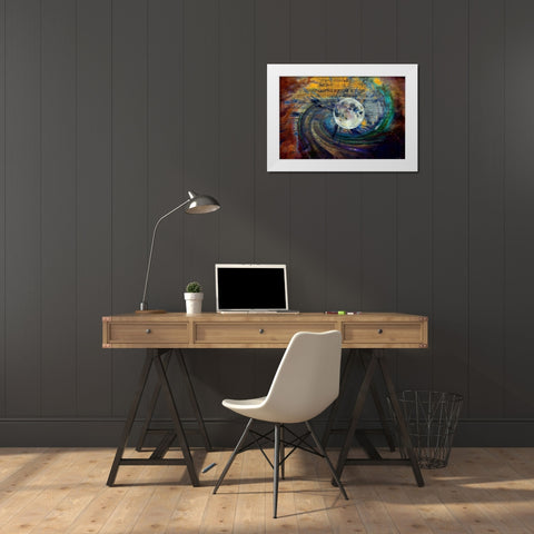 Approaching A Black Hole II White Modern Wood Framed Art Print by Bolokofsky, Ronald