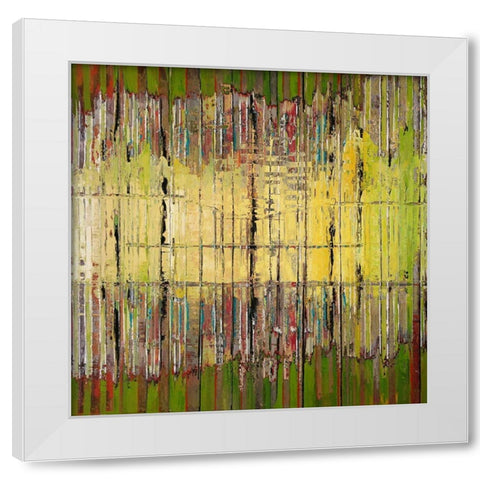 Bamboo Curtain White Modern Wood Framed Art Print by Bolokofsky, Ronald