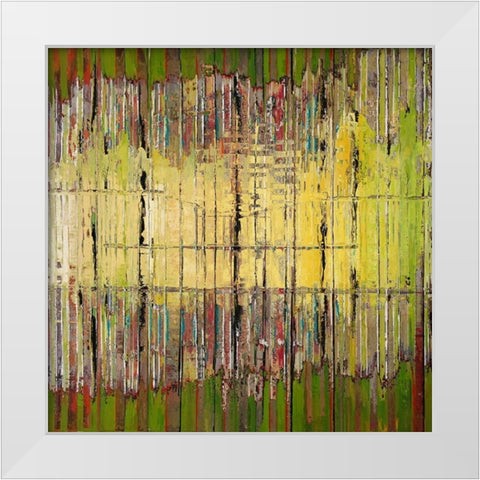 Bamboo Curtain White Modern Wood Framed Art Print by Bolokofsky, Ronald