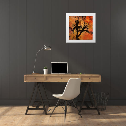 Silhouettes and Shadows White Modern Wood Framed Art Print by Bolokofsky, Ronald