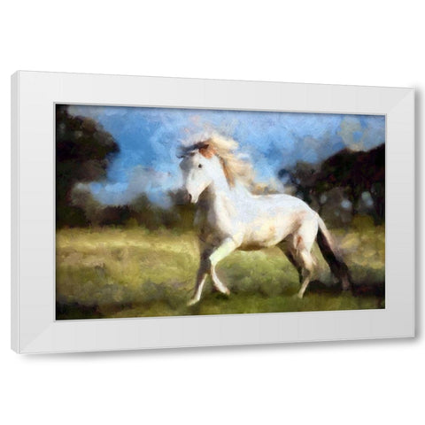Slow Trot White Modern Wood Framed Art Print by Bolokofsky, Ronald