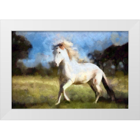 Slow Trot White Modern Wood Framed Art Print by Bolokofsky, Ronald