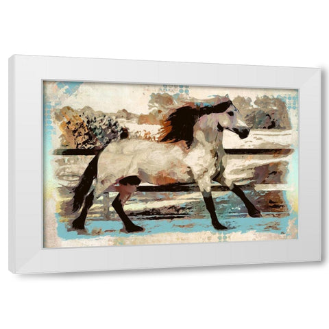 Arabian Trot I White Modern Wood Framed Art Print by Bolokofsky, Ronald