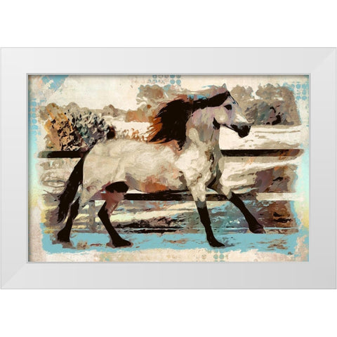 Arabian Trot I White Modern Wood Framed Art Print by Bolokofsky, Ronald