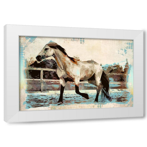 Arabian Trot II White Modern Wood Framed Art Print by Bolokofsky, Ronald