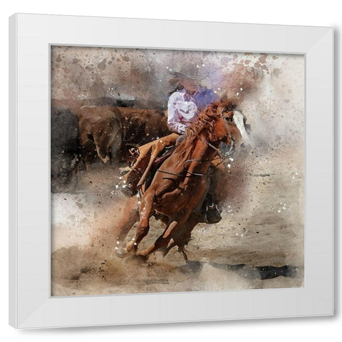 Cowgirl II White Modern Wood Framed Art Print by Bolokofsky, Ronald