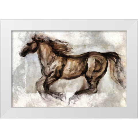 Full Trot White Modern Wood Framed Art Print by Bolokofsky, Ronald