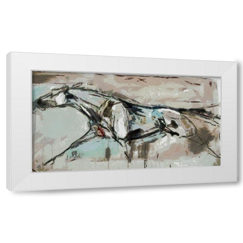 Graceful Trot White Modern Wood Framed Art Print by Bolokofsky, Ronald