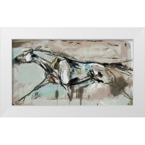 Graceful Trot White Modern Wood Framed Art Print by Bolokofsky, Ronald