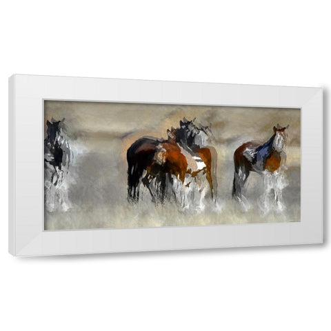 Grass Lands Splatter White Modern Wood Framed Art Print by Bolokofsky, Ronald