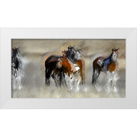 Grass Lands Splatter White Modern Wood Framed Art Print by Bolokofsky, Ronald