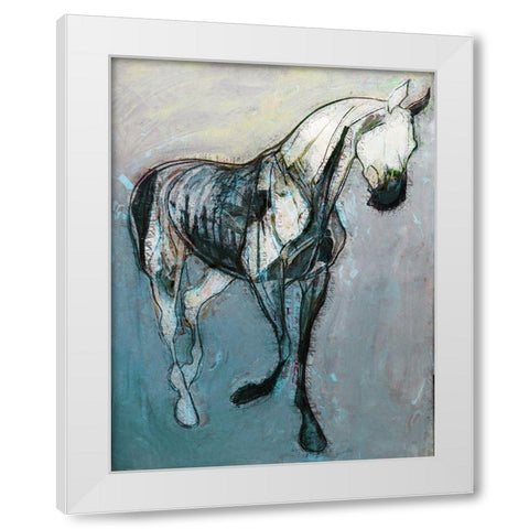 Horse Dance II White Modern Wood Framed Art Print by Bolokofsky, Ronald